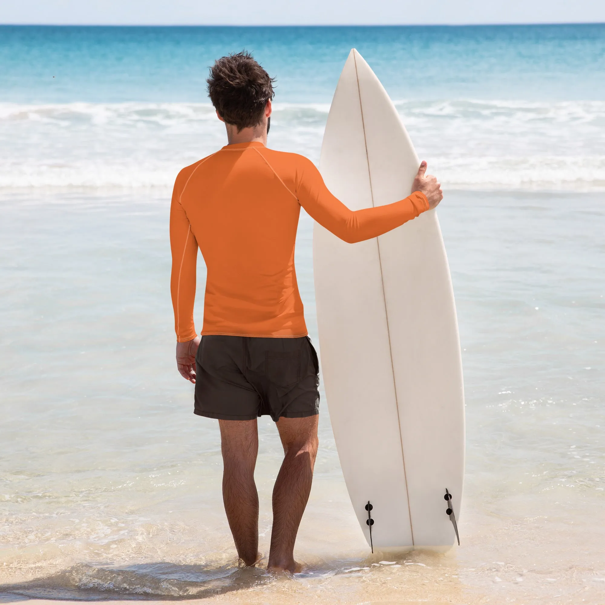 Men's Orange  Rash Guard