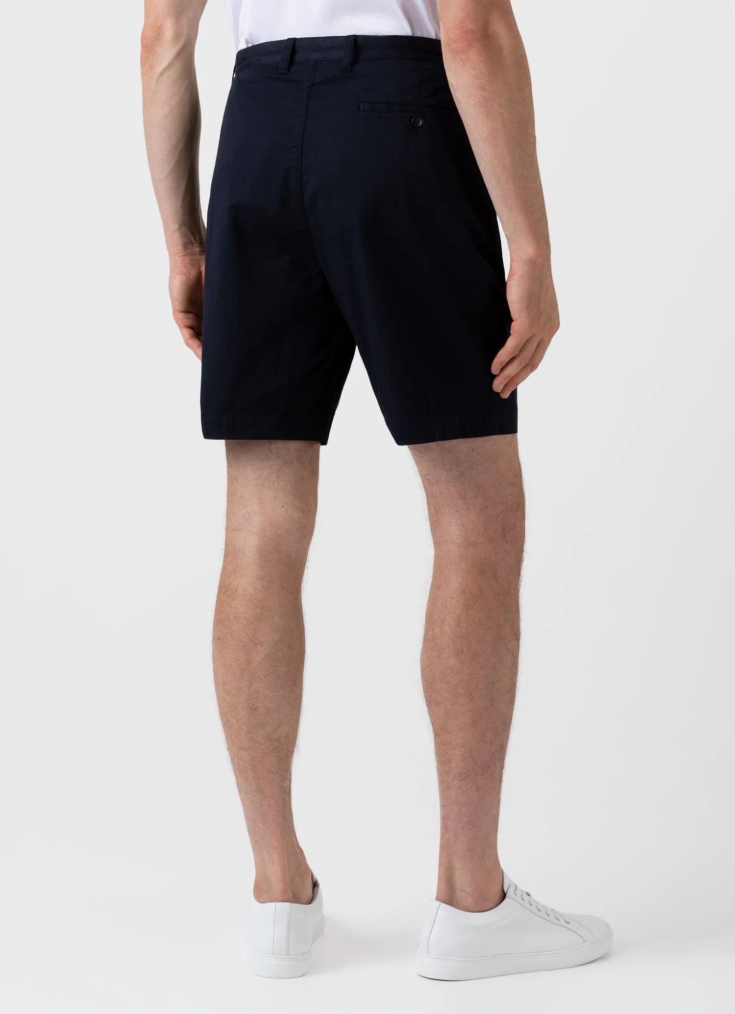 Men's Pleated Twill Short in Navy