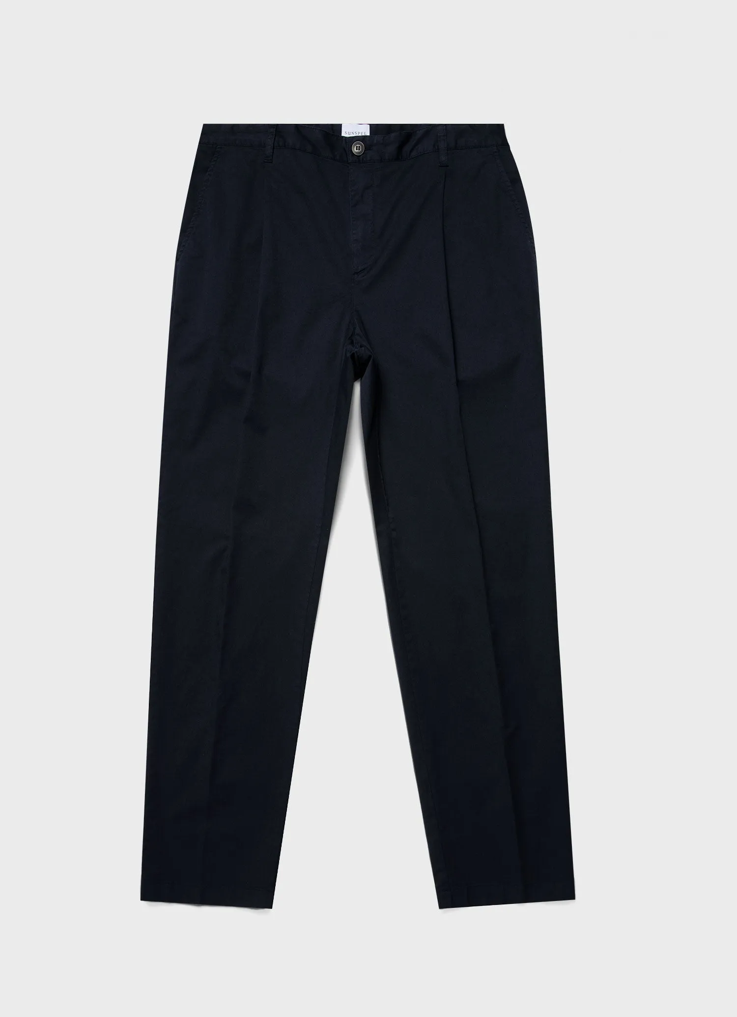 Men's Pleated Twill Trouser in Navy