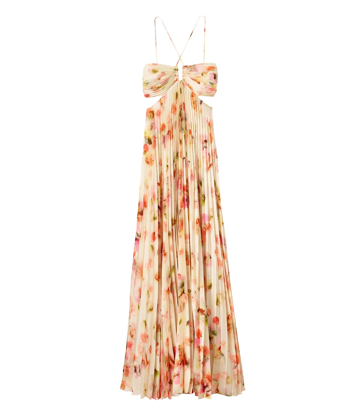 Moira Dress in Pale Peach Multi