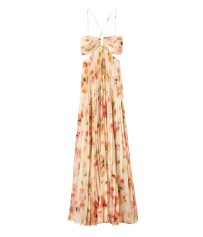 Moira Dress in Pale Peach Multi