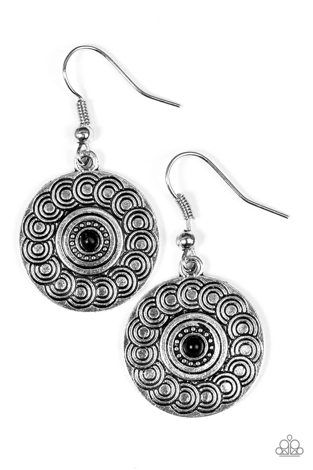 Paparazzi Sonoran Spiral Black Earrings