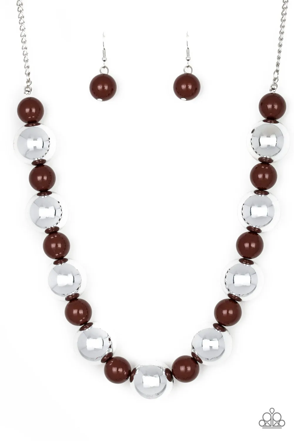 Paparazzi Top Pop Brown Necklace Set