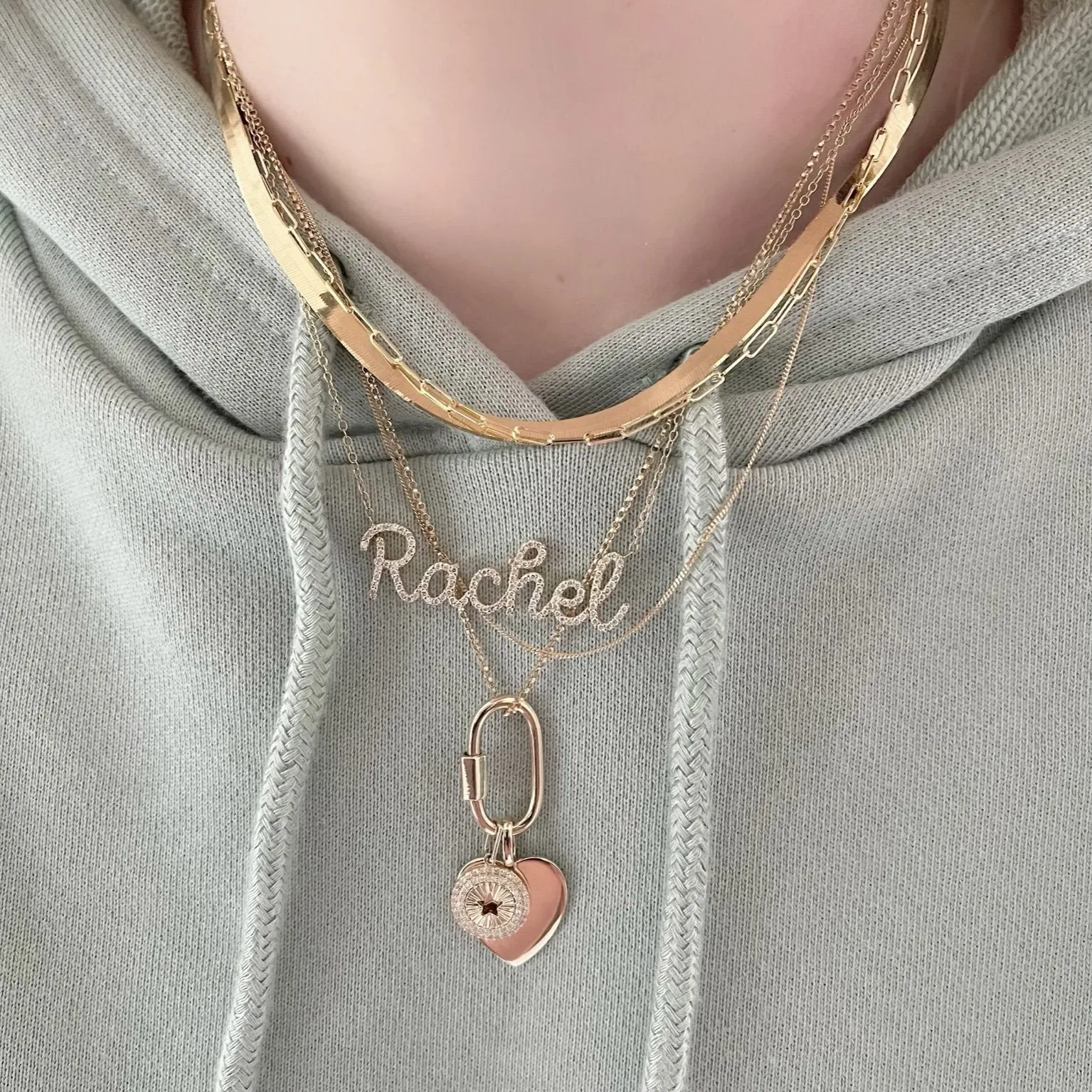 Personalized Oversized Gold Heart Charm