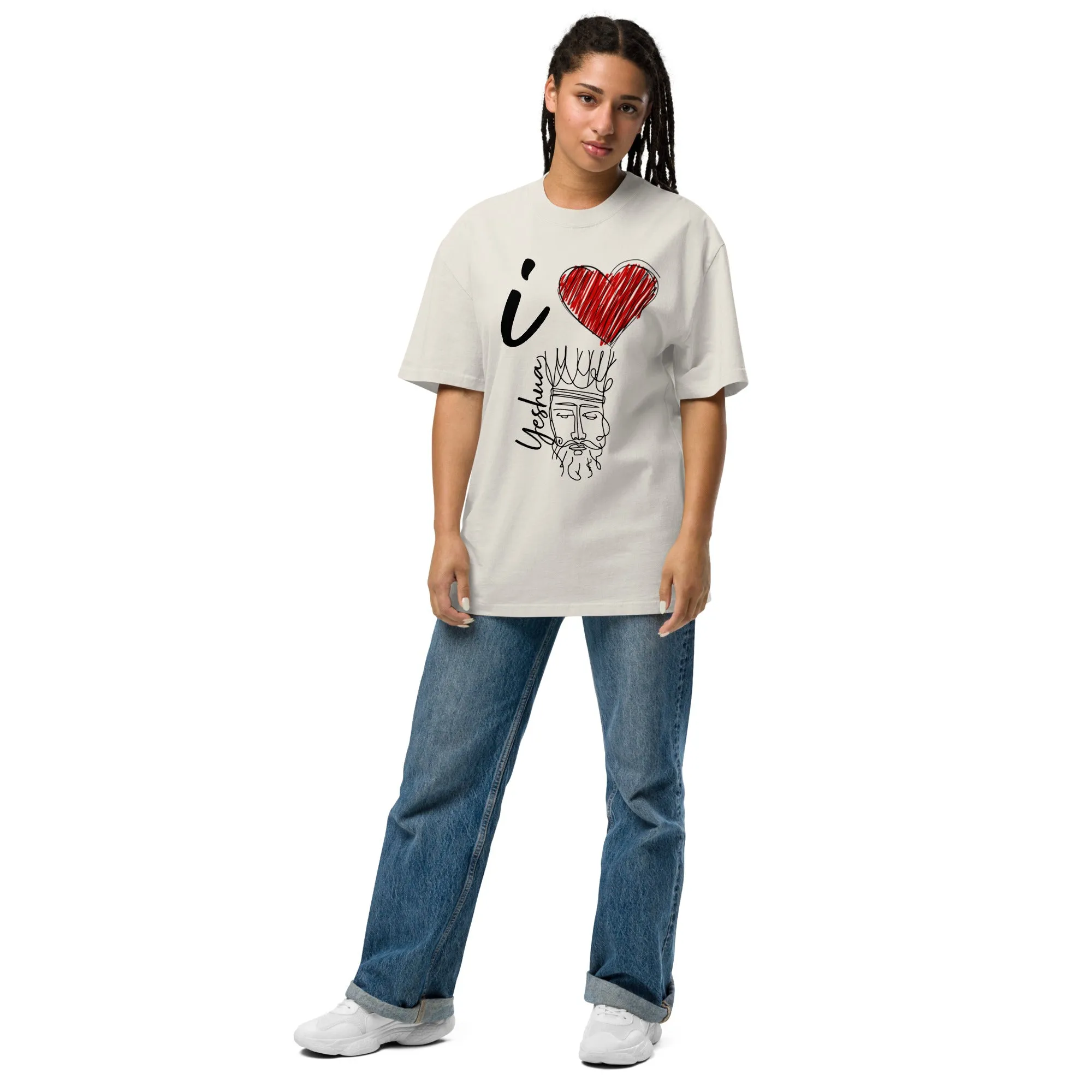 "I Love" Oversized faded t-shirt