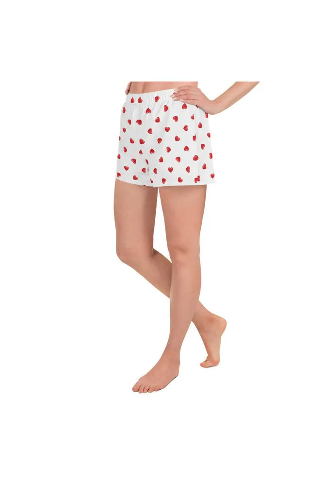 Red Hot Hearts Women's Athletic Short Shorts