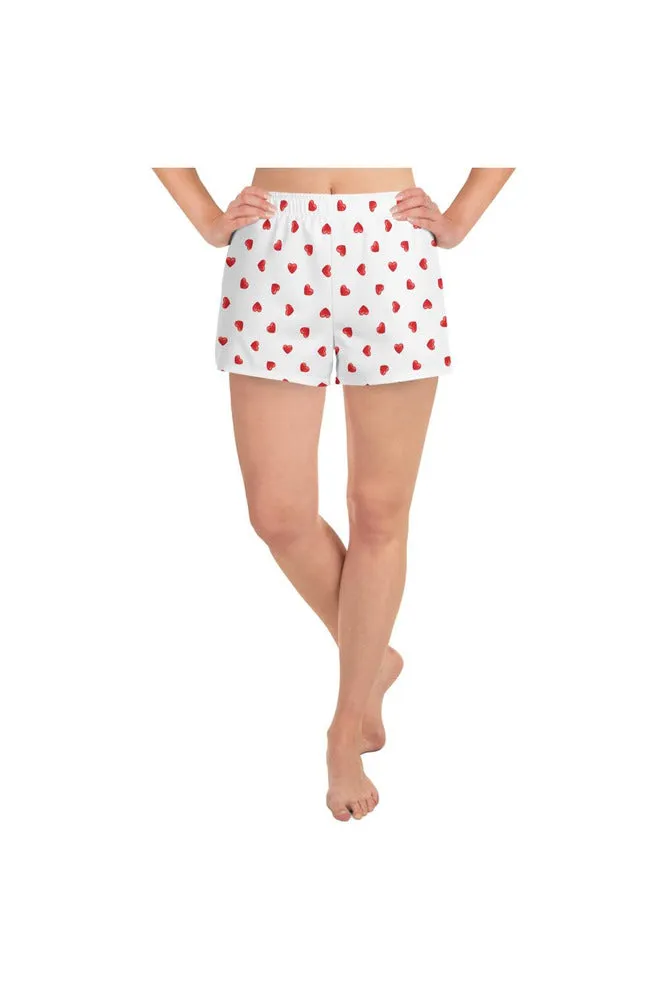 Red Hot Hearts Women's Athletic Short Shorts