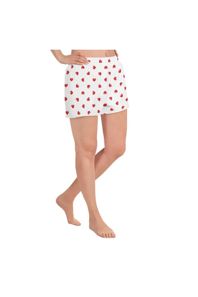 Red Hot Hearts Women's Athletic Short Shorts