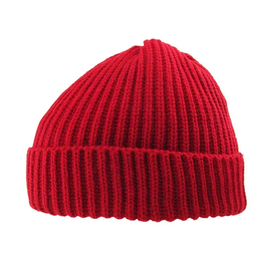 Ribbed Knit Cuffed Beanie Hat