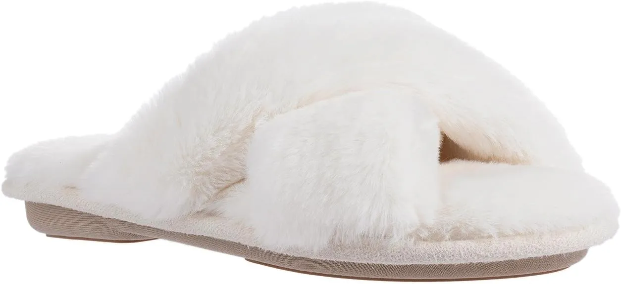 RockDove Women's X-Band Faux Fur Slide Slipper