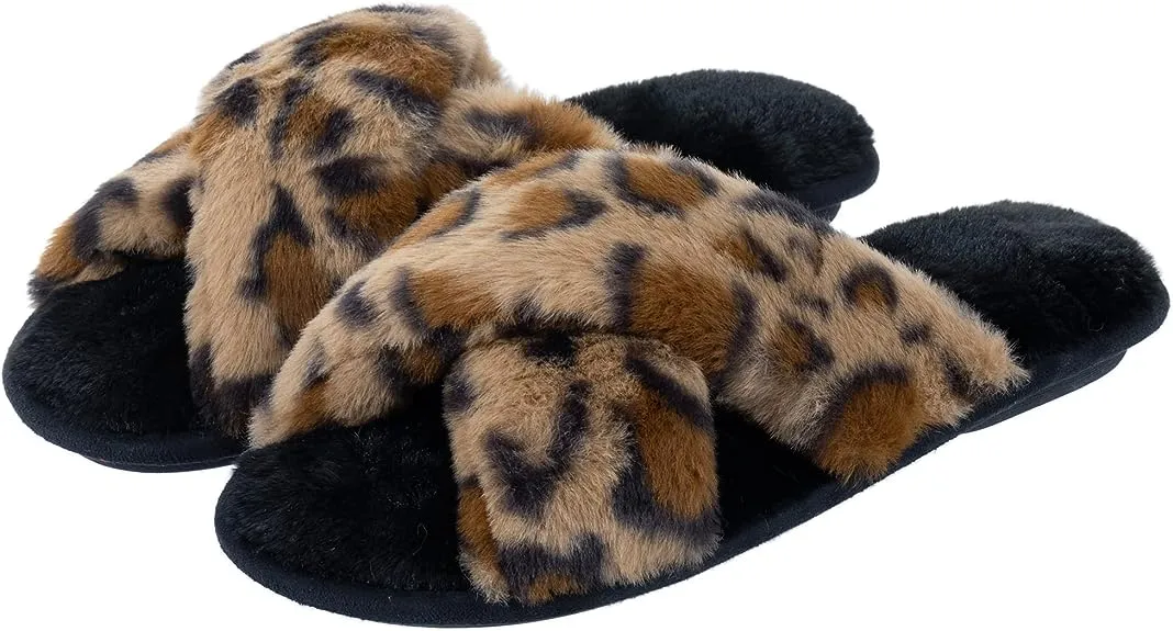 RockDove Women's X-Band Faux Fur Slide Slipper