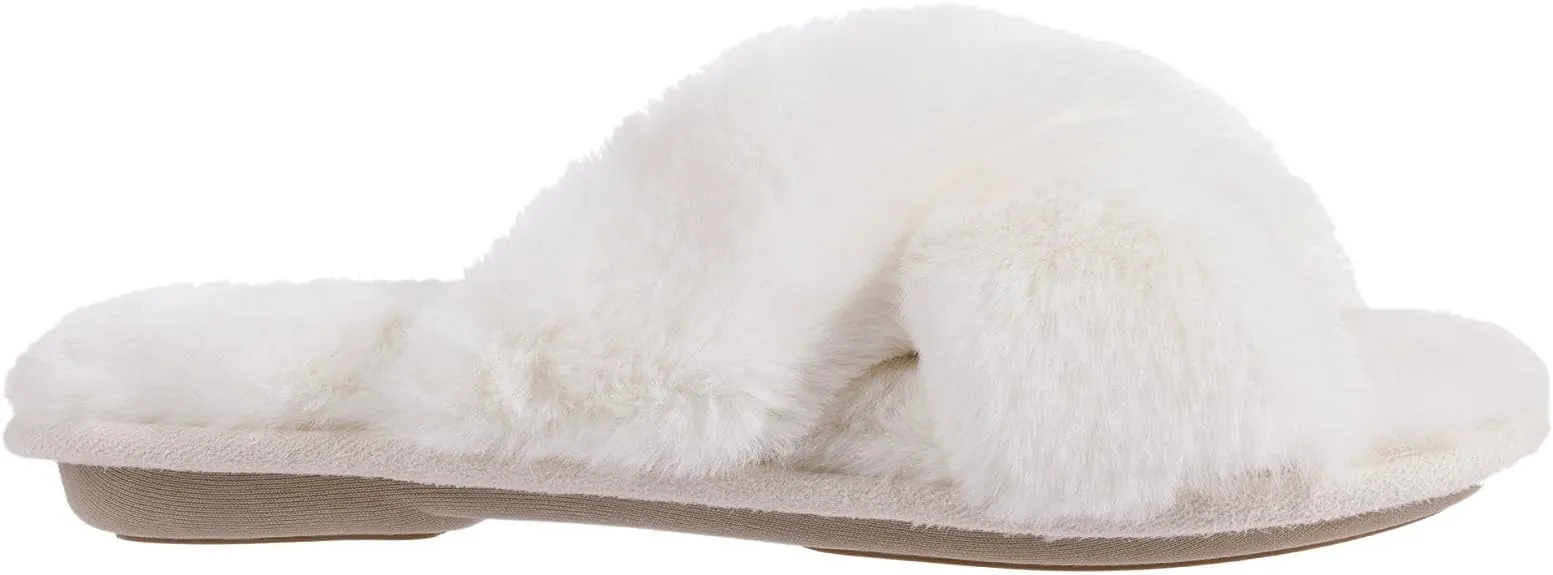 RockDove Women's X-Band Faux Fur Slide Slipper