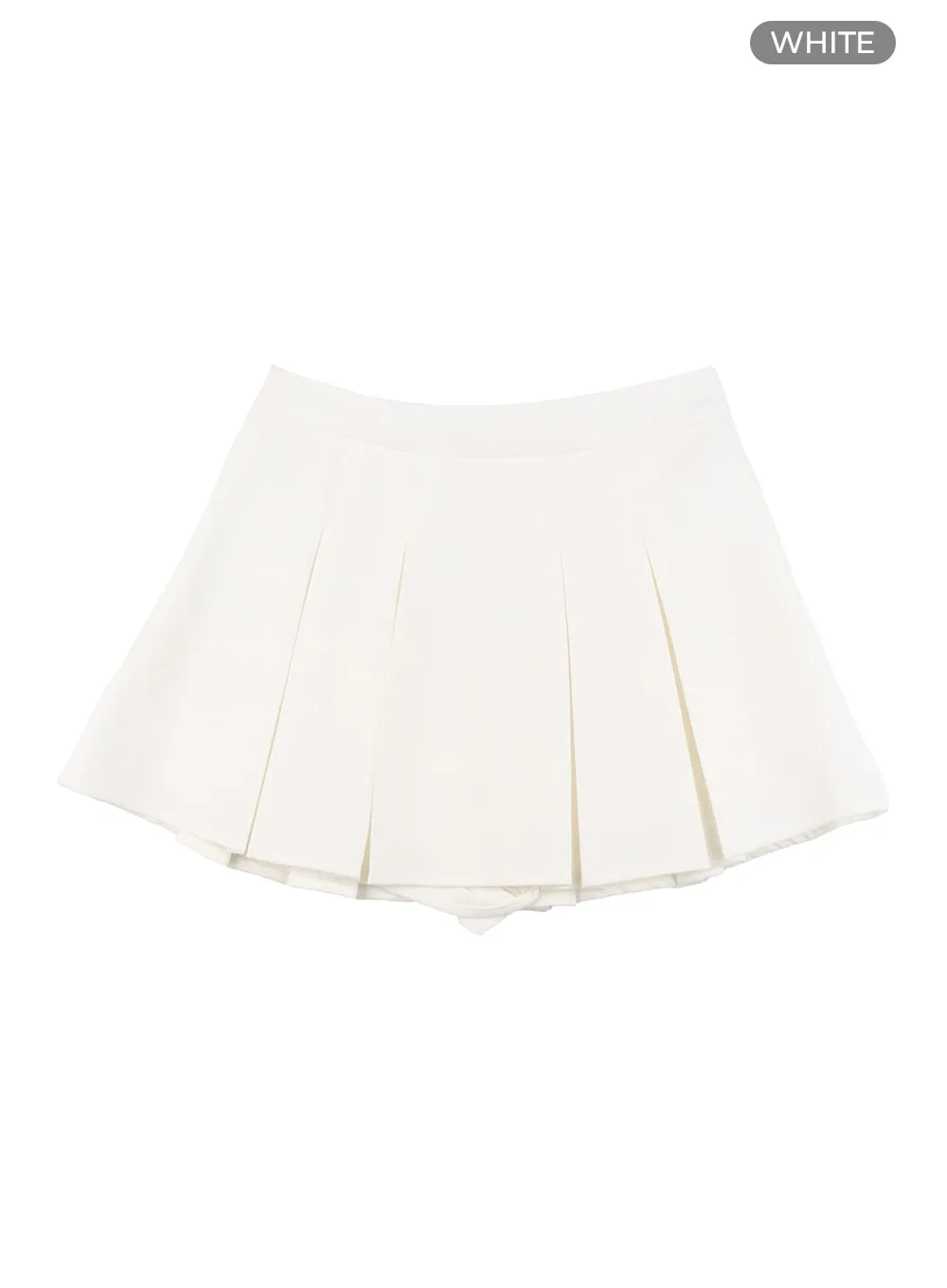 Solid Pleated Mini Skirt OA416