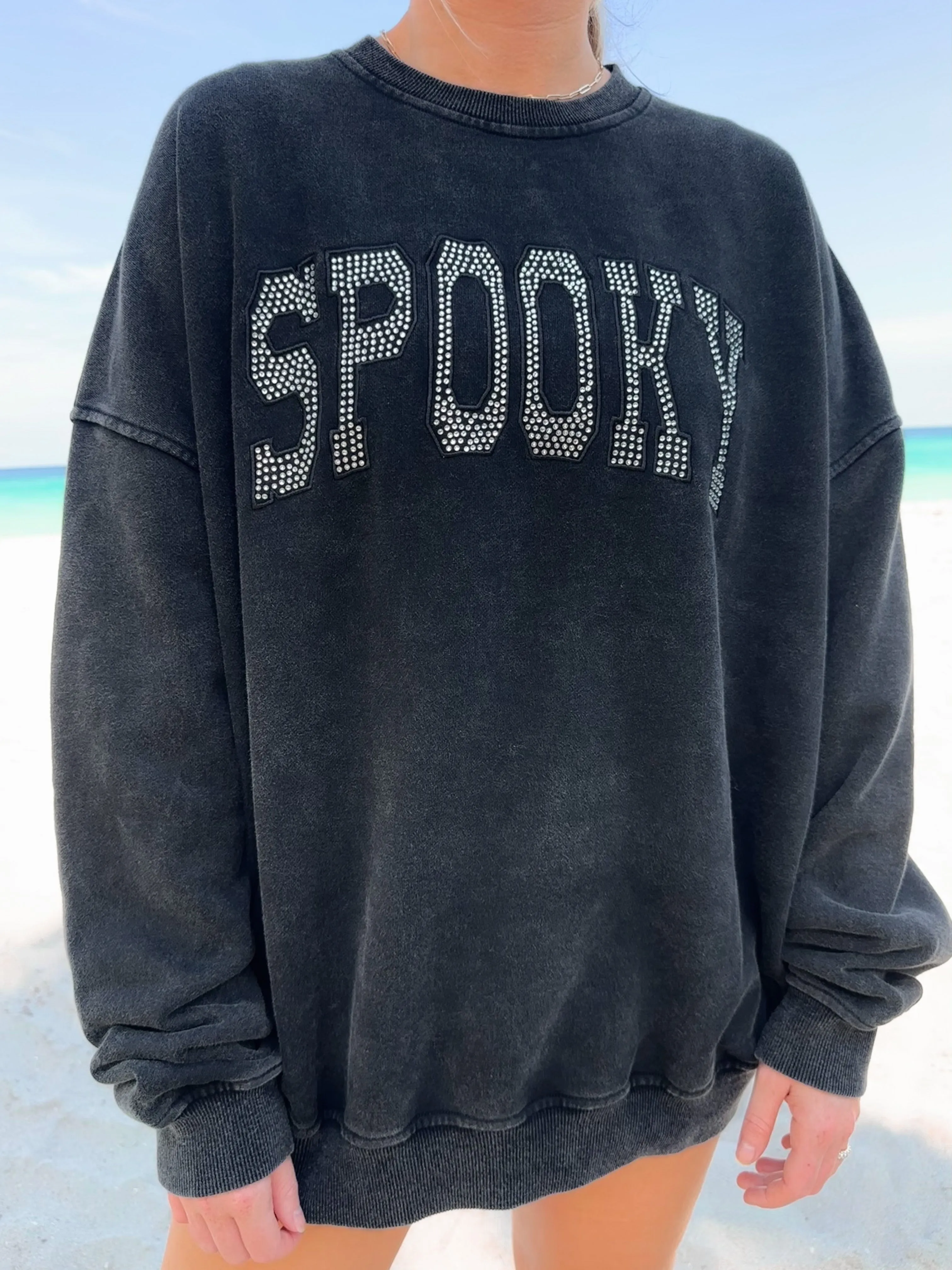 SPOOKY RHINESTONE SWEATSHIRT