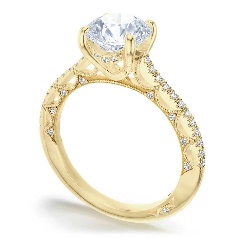 Tacori 18k Lunetta Crescent Round Solitaire Engagement Ring