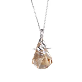 The rough cut citrine crystal necklace