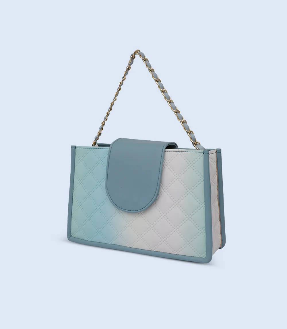 WB2354-BLUE-Women Trendy Bag