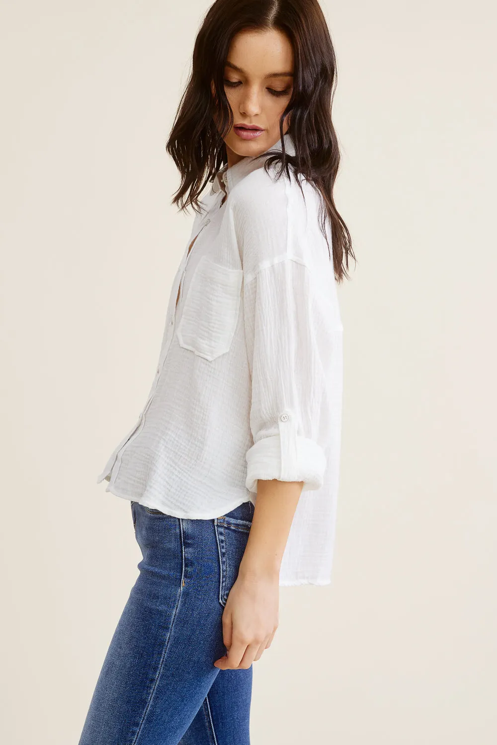 White Cotton Button Down